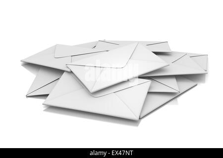 Letters Heap 3D Illustration on White Background Stock Photo