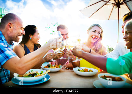 Diverse People Friends Hanging Out Drinking Concept Stock Photo