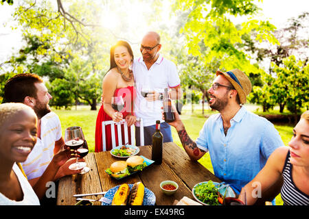 Friends Couple Party Celebration Hanging out Concept Stock Photo