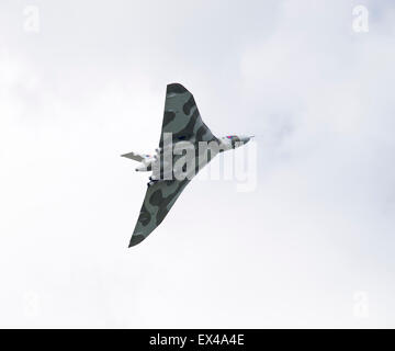 Final Flight Over Yorkshire Air Museum Elvington of Former RAF Vulcan Bomber XH558 York England United Kingdom UK Stock Photo