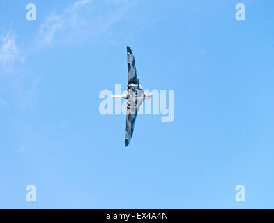 Final Flight Over Yorkshire Air Museum Elvington of Former RAF Vulcan Bomber XH558 York England United Kingdom UK Stock Photo