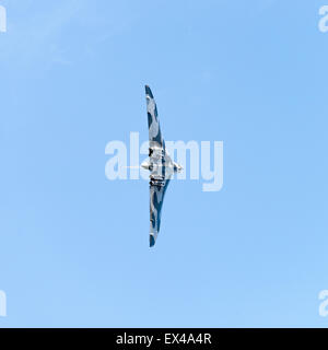 Final Flight Over Yorkshire Air Museum Elvington of Former RAF Vulcan Bomber XH558 York England United Kingdom UK Stock Photo