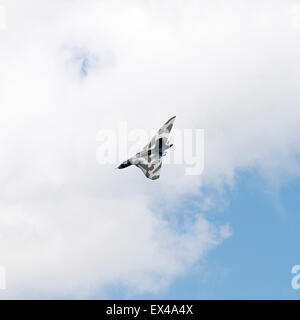 Final Flight Over Yorkshire Air Museum Elvington of Former RAF Vulcan Bomber XH558 York England United Kingdom UK Stock Photo