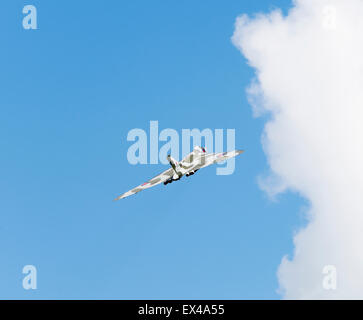 Final Flight Over Yorkshire Air Museum Elvington of Former RAF Vulcan Bomber XH558 York England United Kingdom UK Stock Photo