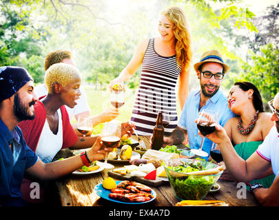 Friend Friendship Dining Celebration Hanging out Concept Stock Photo