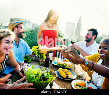 Celebration Friendship Rooftop Party Concept Stock Photo
