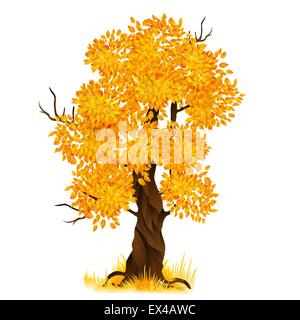 Vector autumn tree isolated on white, vector illustration Stock Vector