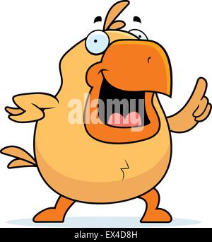 A happy cartoon chicken with an idea. Stock Vector