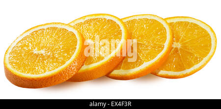 orange slices isolated on the white background. Stock Photo