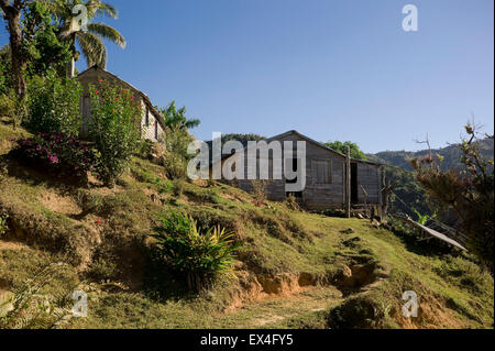 Horizontal view of a farm in Turquino National Park, Cuba. Stock Photo