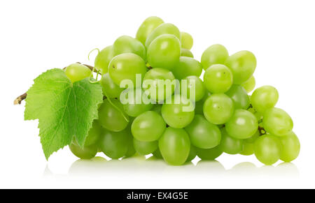green grapes  isolated on the white background. Stock Photo