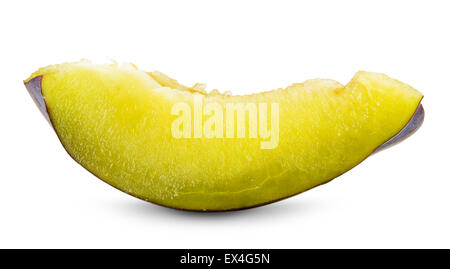 slice of plum isolated on the white background. Stock Photo