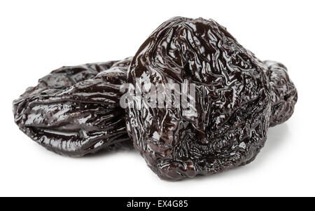 delicious prunes isolated on the white background. Stock Photo