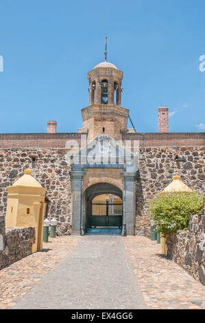The main entrance to the Castle of Good Hope with the bell tower which was built in 1684 Stock Photo