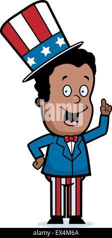 A happy cartoon child in a patriotic outfit. Stock Vector