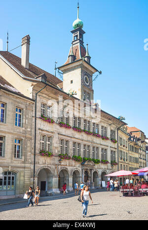 LAUSANNE, SWITZERLAND - AUGUST 23, 2013: View of Lausanne street in ...