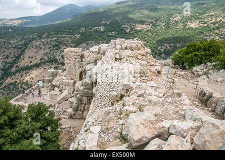 The Nimrod (Namrud) Fortress or Nimrod Castle is a medieval Muslim castle situated on the southern slopes of Mount Hermon, on a Stock Photo