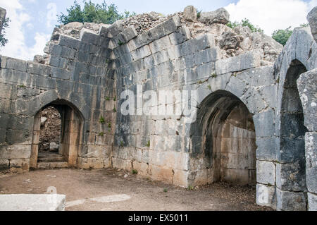 The Nimrod (Namrud) Fortress or Nimrod Castle is a medieval Muslim castle situated on the southern slopes of Mount Hermon, on a Stock Photo