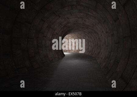 3d rendering of an old stones tunnel Stock Photo