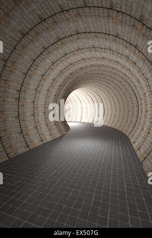 3d rendering of an old stones tunnel Stock Photo