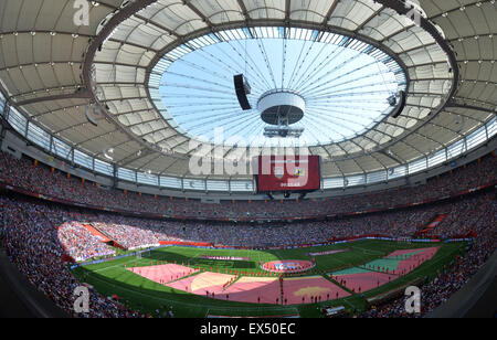 Vancouver, Canada. 05th July, 2015. The BC Place Stadium prior to the FIFA Women's World Cup 2015 final soccer match between USA and Japan at the BC Place Stadium in Vancouver, Canada, 05 July 2015. Photo: Carmen Jaspersen/dpa/Alamy Live News Stock Photo