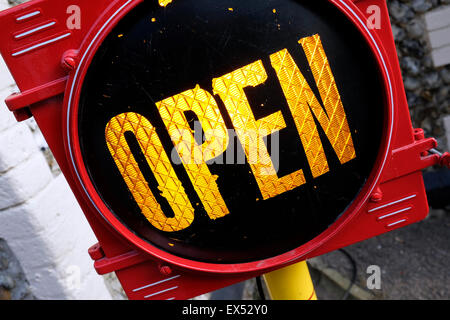 illuminated open sign Stock Photo