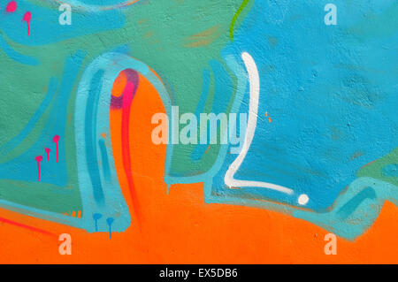 Detail of a graffiti wall. Interesting patterns emerge. Stock Photo