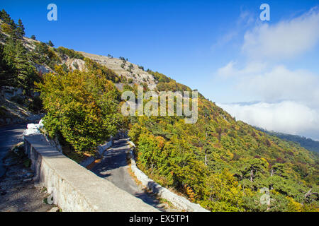 Mountain road at the Crimea Stock Photo