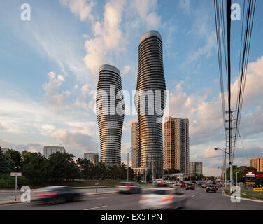 Absolute World Towers, aka marilyn monroe towers in Mississauga, Ontario by MAD Architects Stock Photo