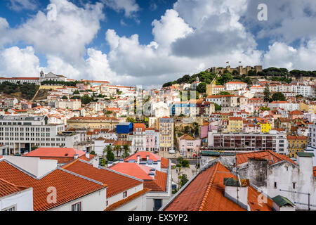 Lisbon, Portugal old town skyline.