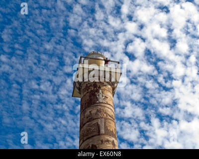 Astoria, Oregon, USA. Astoria Column is a tower overlooking the mouth of the Columbia River on Coxcomb Hill. ©Becky Matthews Stock Photo