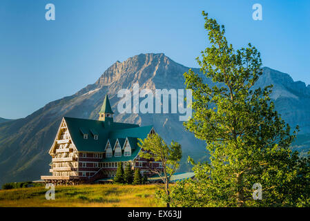 The historic Prince of Wales Hotel, Waterton Lakes National Park, Alberta, Canada Stock Photo