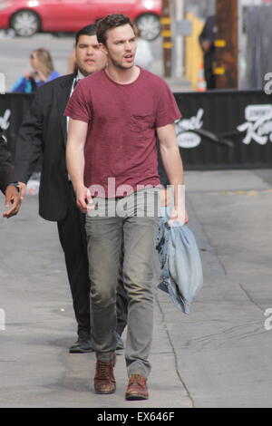 Nicholas Hoult arrives for and interview on  Jimmy Kimmel Live!  Featuring: Nicholas Hoult Where: Los Angeles, California, United States When: 06 May 2015 C Stock Photo