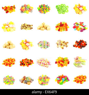 Seamless Sweets and Candy Pattern Background on White Stock Photo