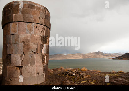 Sillustani Burial Ground - Peru Stock Photo