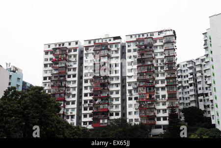 It's a photo of Hong Kong Towers for habitations for people to live in. It's council flats Stock Photo