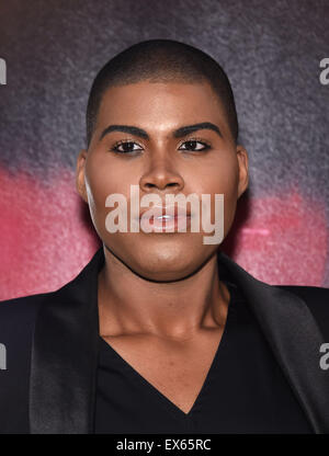 Hollywood, California, USA. 7th July, 2015. EJ Johnson arrives for the premiere of the film 'The Gallows' at Hollywood High School. Credit:  Lisa O'Connor/ZUMA Wire/Alamy Live News Stock Photo