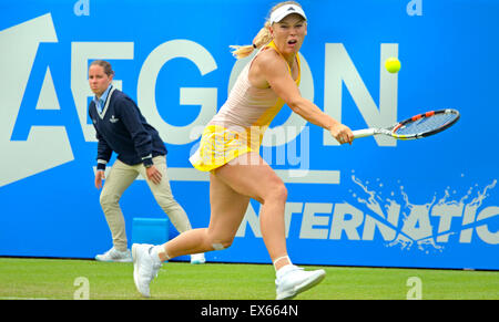 Caroline Wozniacki (Denmark) playing at the Aegon International at Eastbourne, 2015 Stock Photo