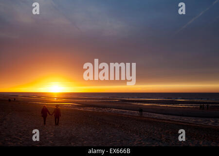 Europe, Netherlands, Zeeland, evening ambience at the beach in Oostkapelle on the peninsula Walcheren. Stock Photo