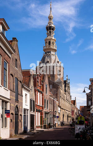 Europe, Netherlands, Zeeland, Zierikzee on the peninsula Schouwen-Duiveland, the town hall in the street Meelstraat. Stock Photo