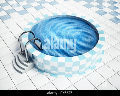 Swimming pool with a clean blue water in it Stock Photo