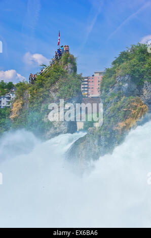 The roaring Rhine Falls in Schaffhausen, Switzerland. Stock Photo