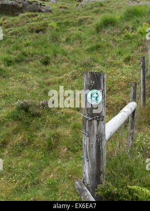 Organic Land Sign. Snowdonia National Park, north Wales. UK Stock Photo