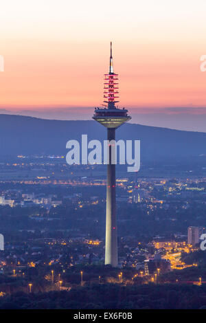 The Tower of Europe (Europaturm)  in the city of Frankfurt Main at night. Frankfurt Main, Germany Stock Photo