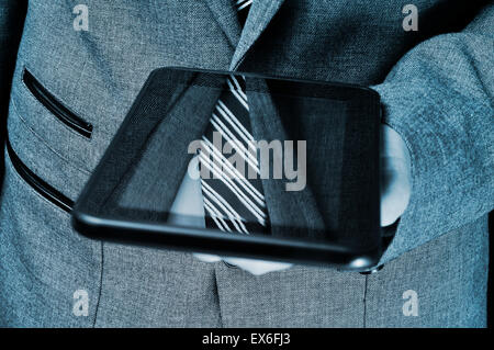 detail of a businessman using a tablet computer Stock Photo