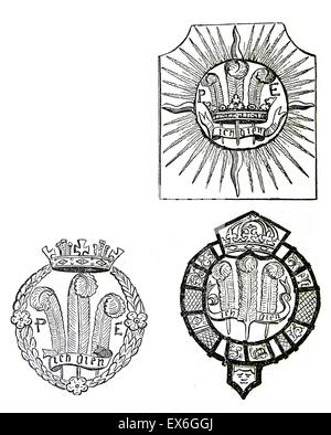 badges belonging to Edward Prince of Wales later King Edward VI of England Stock Photo