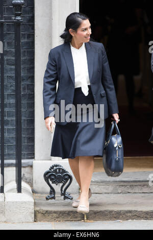 Downing Street, London UK. 8th July 2015. Priti Patal MP leaves No10 ahead of the Summer Budget. Credit:  Chris Yates/Alamy Live News Stock Photo