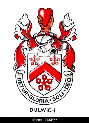Emblem for Dulwich College, Southeast London, an independent public school for boys. The college was founded in 1619 by Edward Alleyn, a successful Elizabethan actor. Stock Photo