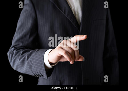 Pointing finger close-up composition Stock Photo