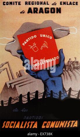 republican Posterfrom the socialist and communist parties, during the Spanish Civil War Stock Photo